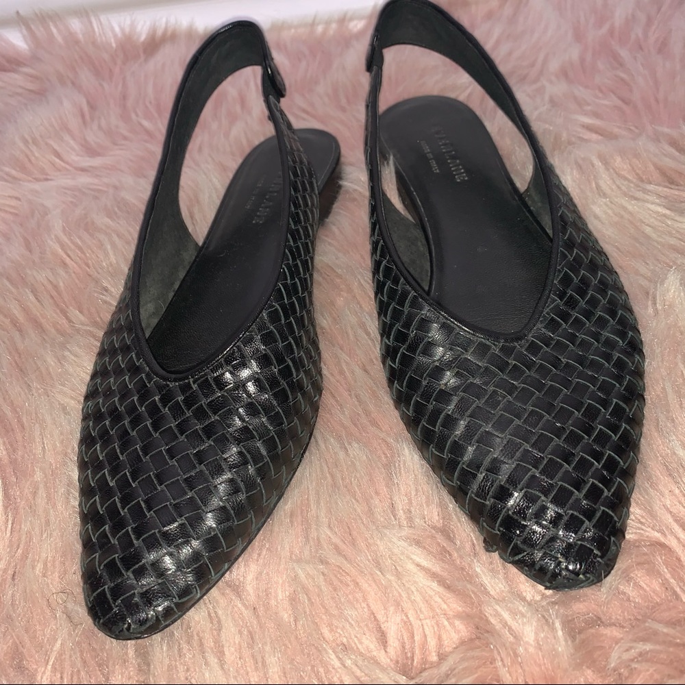 EVERLANE | The V Slingback Woven Black Flats - Picture 12 of 13